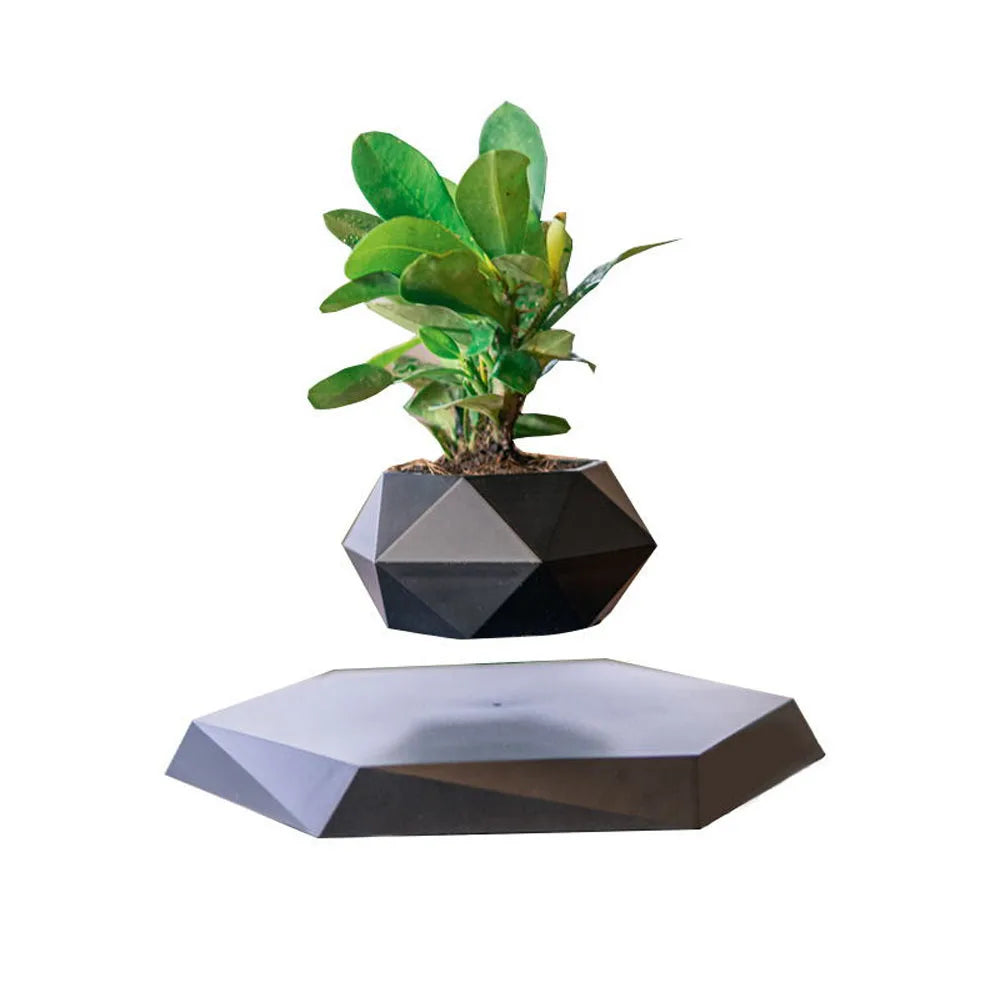 Magnetic Levitating Bonsai Planter – 360° Rotating Floating Desk Decor Pot